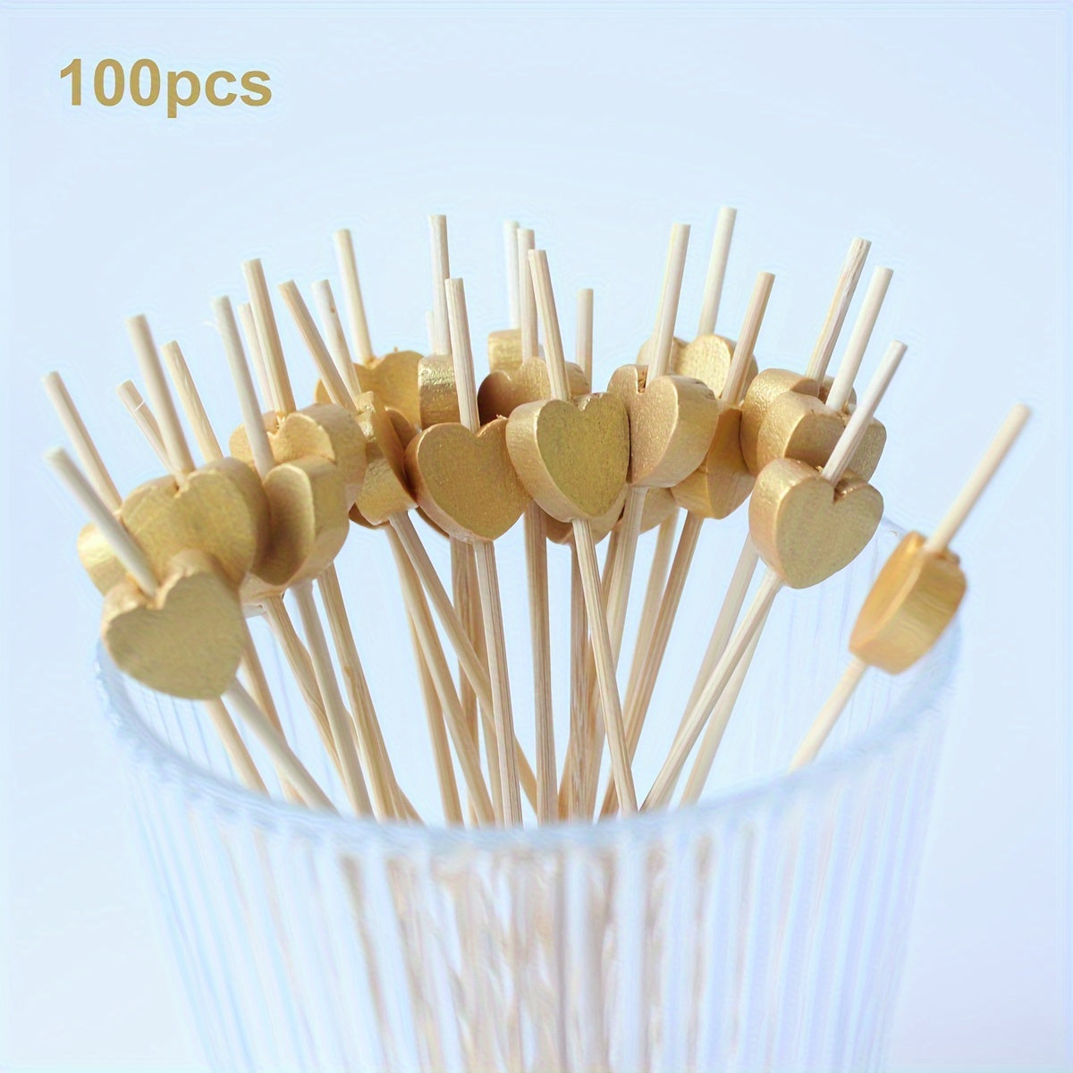 Assorted Bamboo and Chrome Gold Toothpicks and Skewers for Appetizers 11.94 cm