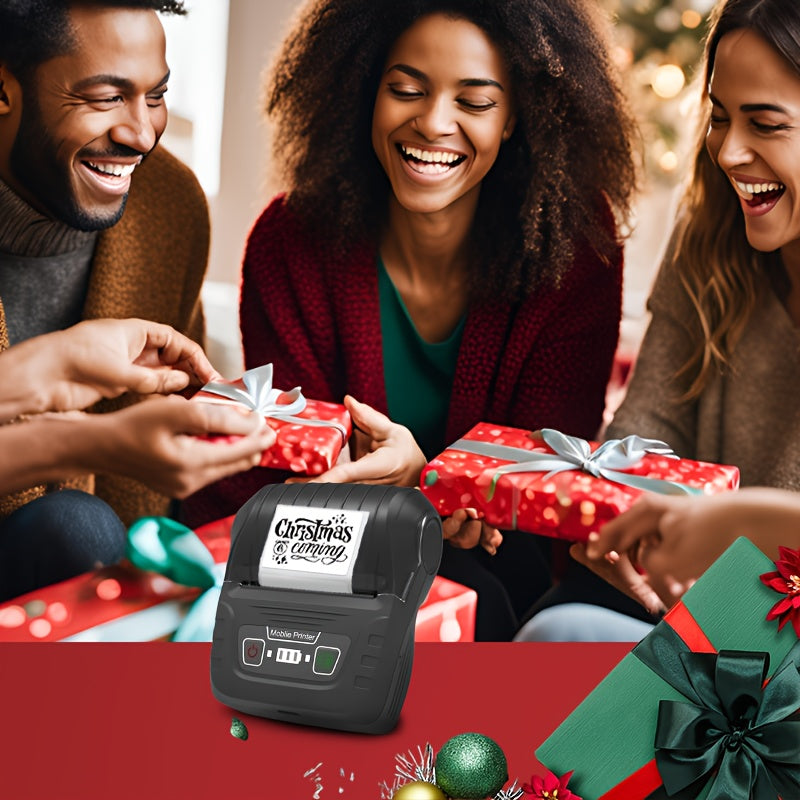 Mini Thermal Label Maker Portable Smartphone-Compatible USB Rechargeable Monochrome Printer for Labels