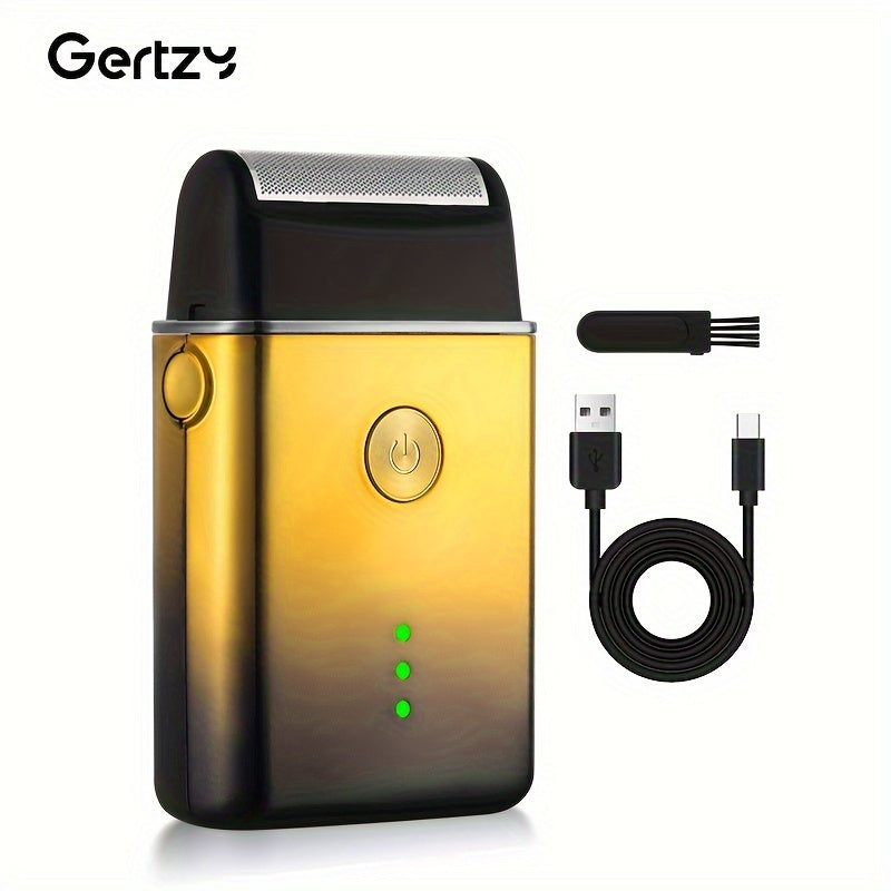 Мужская USB-заряжаемая электробритва с съемным лезвием из нержавеющей стали для домашнего использования и путешествий