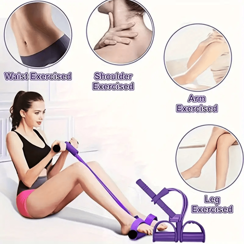 Set de tirador de pedal TPE duradero y para abdominales para yoga y fitness azul, verde, púrpura