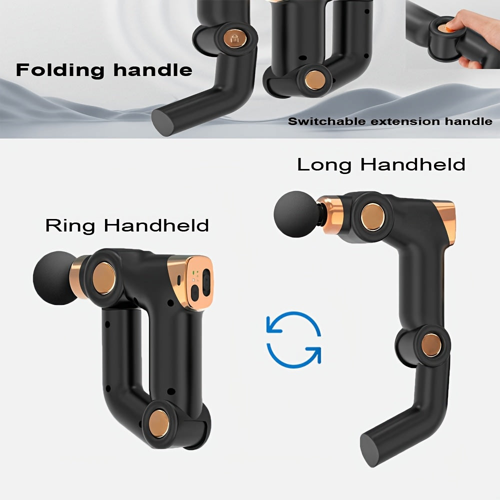 2000mAh batareyali, ergonomik dizayn va oltin aksentlarga ega bo'lgan, egiluvchan ikki boshli USB zaryadlanadigan qurilma.