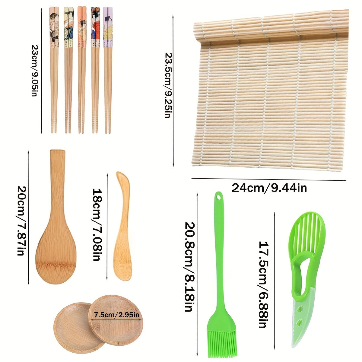 Sushi Making Kit for Beginners 22 Pieces with Rice Roller Mold and Kitchen Tools