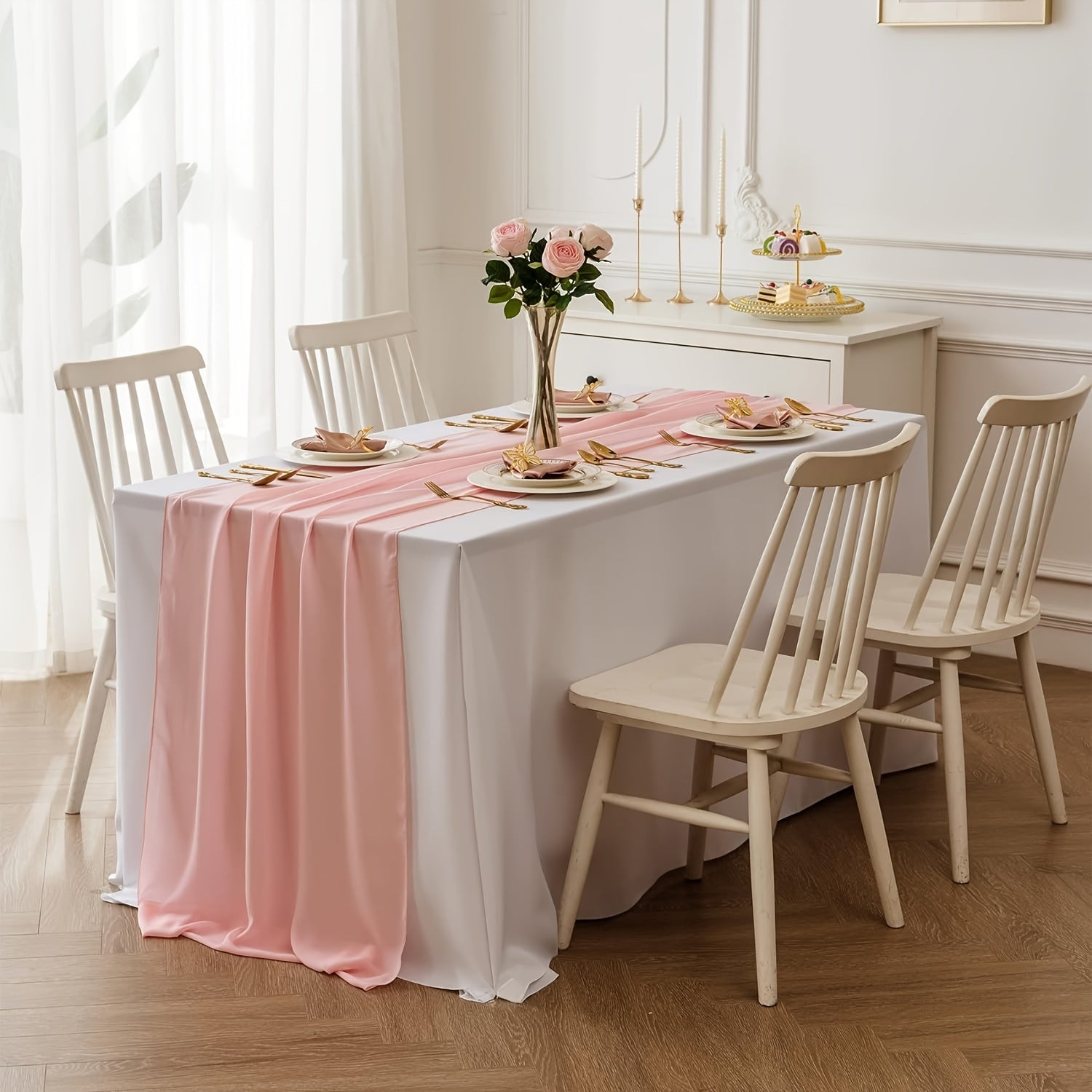 Chiffon Table Runner for Weddings Parties Banquets and Gifts