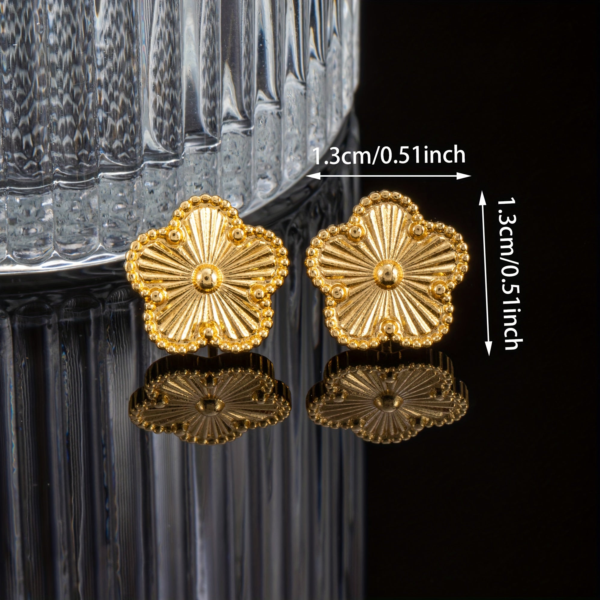 Gold Plated Stainless Steel Jewelry Set with Earrings Necklace and Bracelet for Women