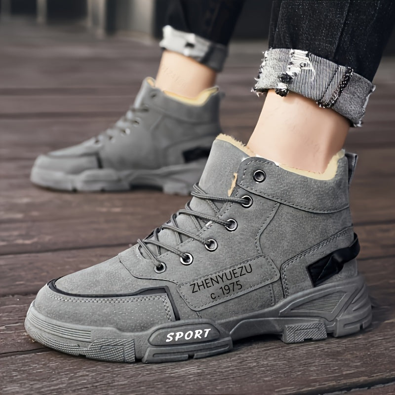 Men's Snow Boots Casual Sporty Lace-Up High Top for Outdoor Winter Hiking