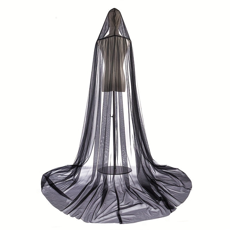 Ayollar uchun Vintage Vampir to'yli tulle shlyapa, kapot bilan, kostyumlar va tadbirlar uchun