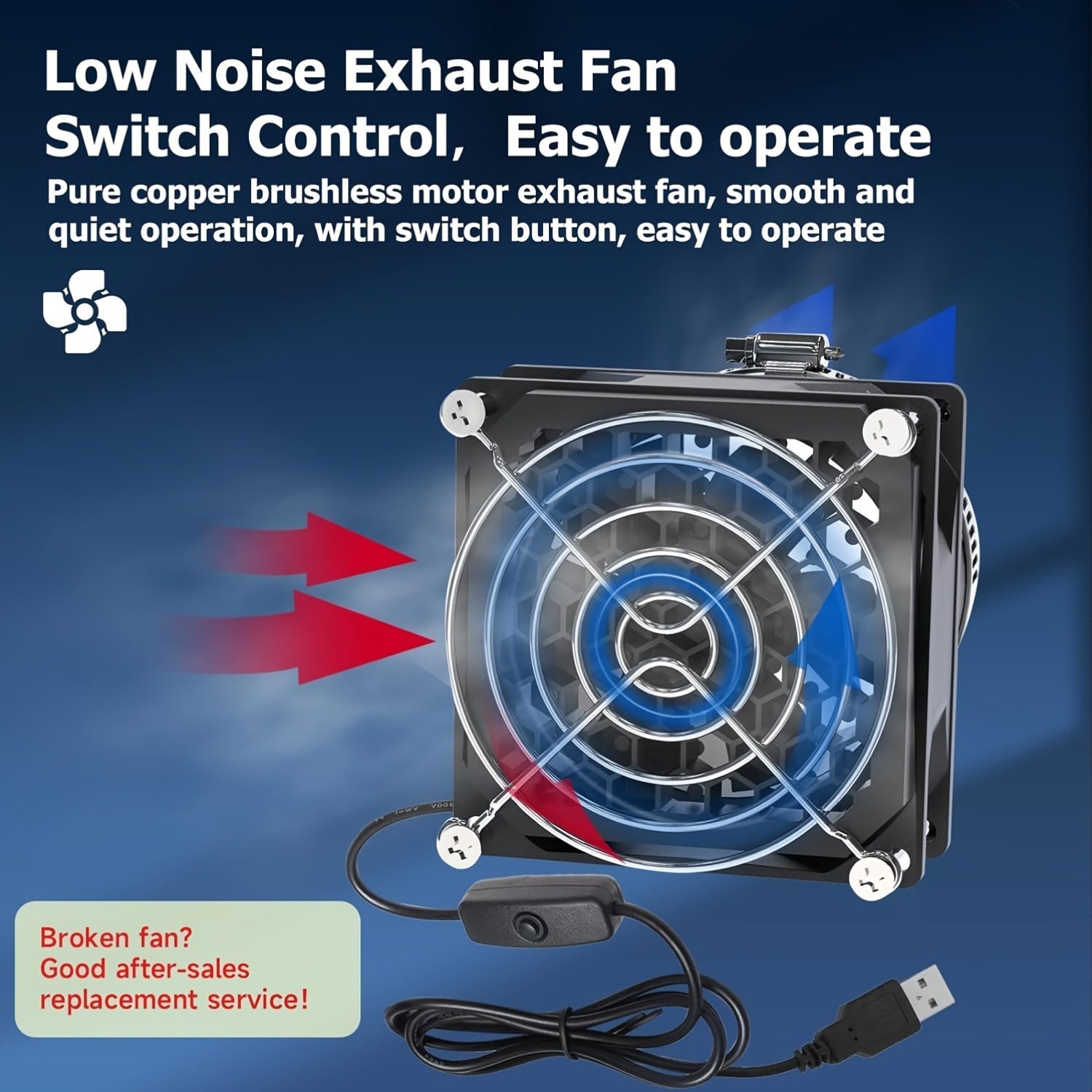 Kit de extracción de humos con ventilador para carcasa de impresora 3D, USB, bajo nivel de ruido, tubo de plástico duradero