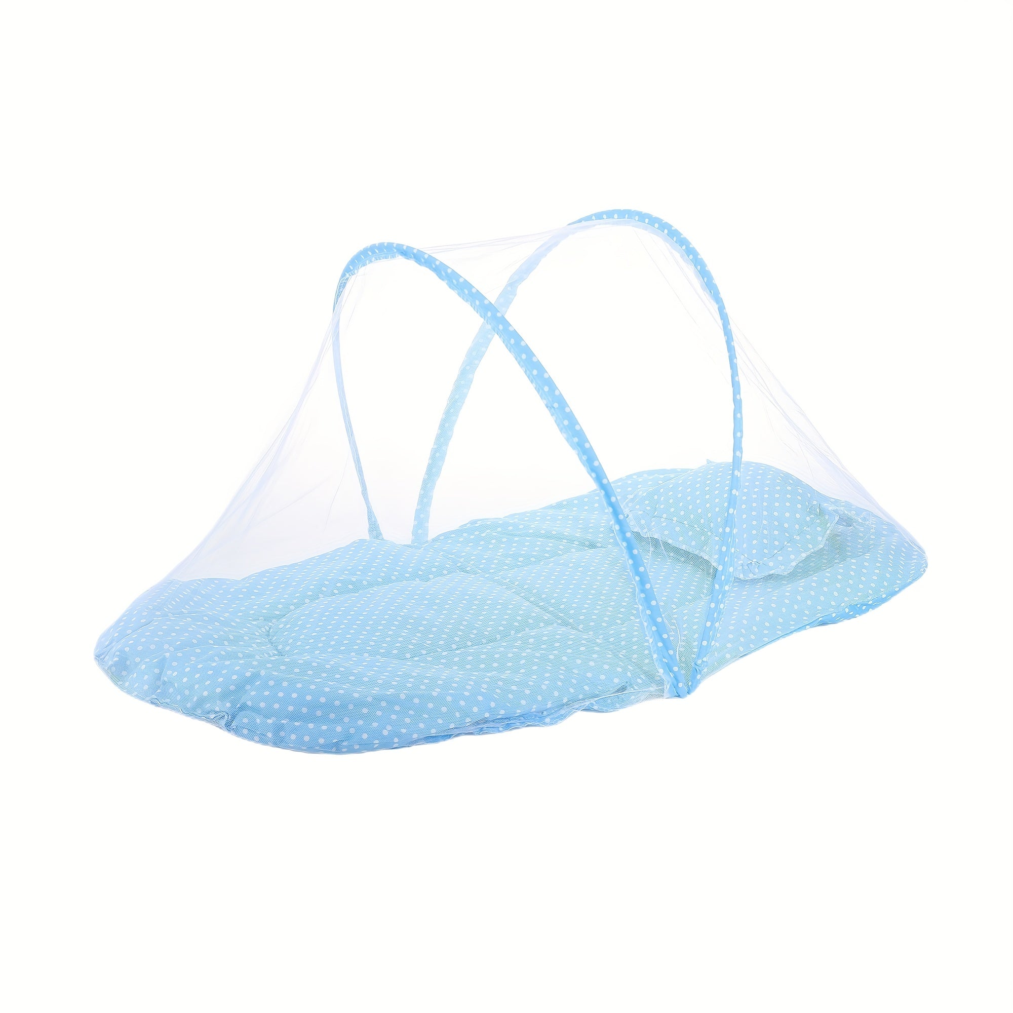 Cortina de mosquitera plegable para cama con diseño de puntos para niños y adultos