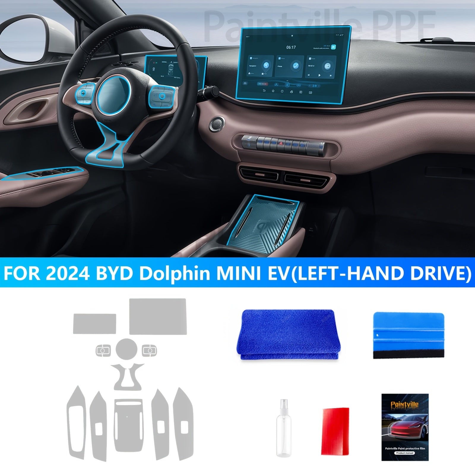 Car Interior Screen Protector TPU for EV Navigation Seagull 2024