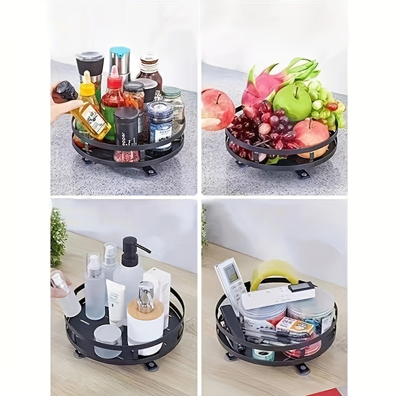 360 daraja aylanadigan ko'p funksiyali oshxona saqlash tokchasi, ziravorlar, yog'lar, tuzlar, souslar, sirka va condiment idishlarini tartibga solish uchun mukammal.