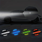 8Pcs Door Handle Protective Film Reflective Strip Anti-Scratch Safety Sticker