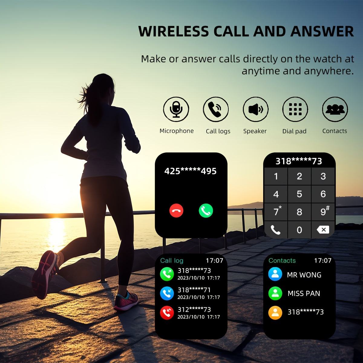 Women's Smartwatch with 4.65cm Touch Screen Fitness Tracker Pedometer for Android