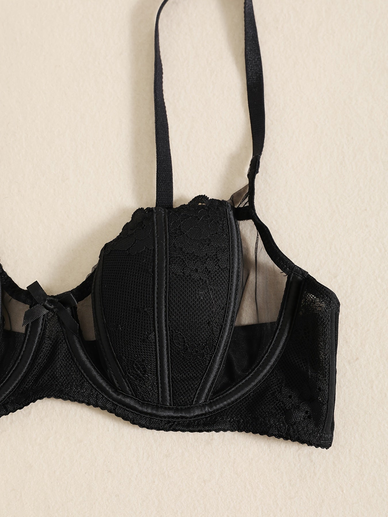 Women's Floral Embroidered Lace Bra Lingerie Underwear