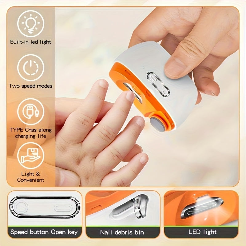 Electric Nail Trimmer for Nail Art Filing Polishing Shaping USB Rechargeable 500mAh