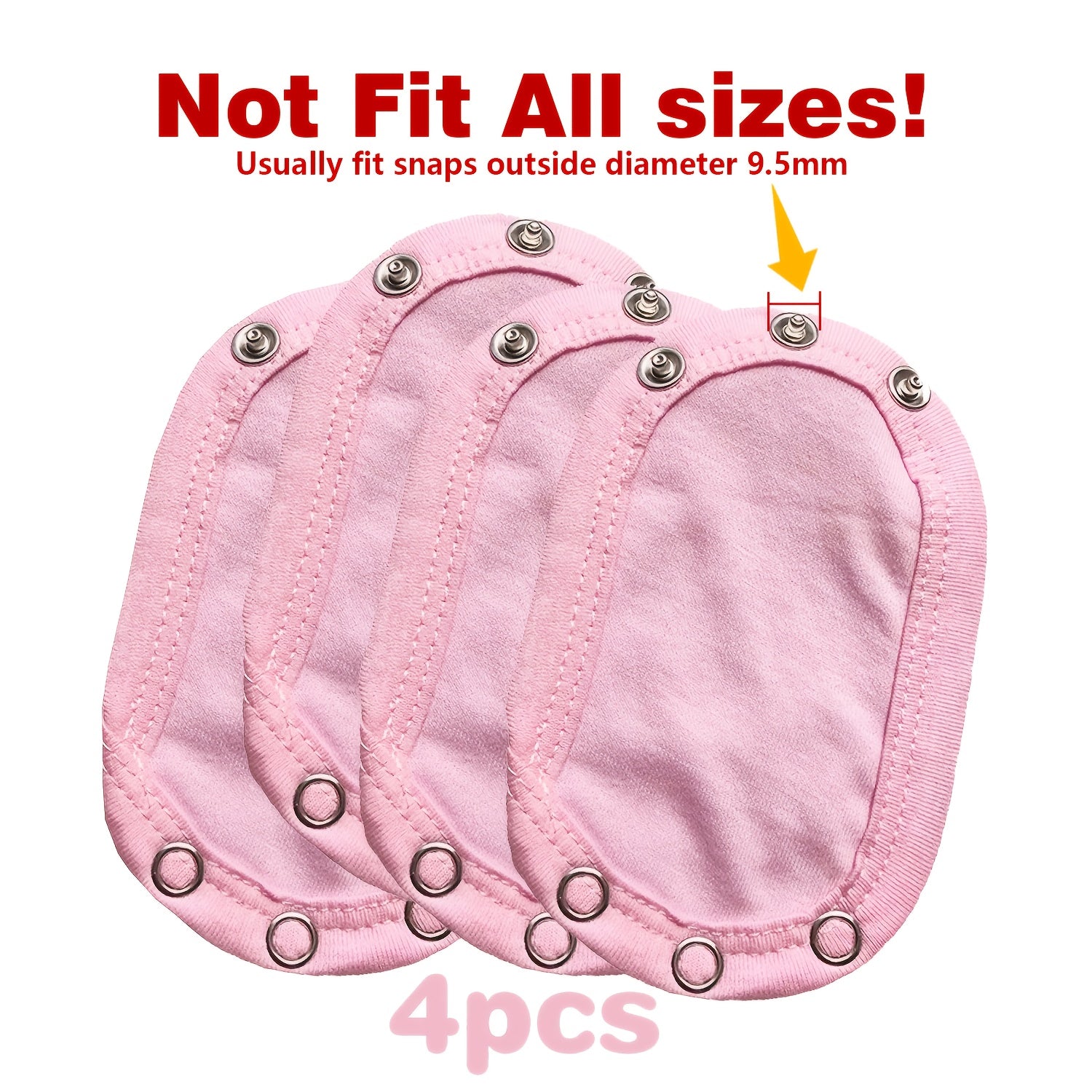 Baby Romper Extenders Set of 2 or 4 for Small Children White Pink Polyester