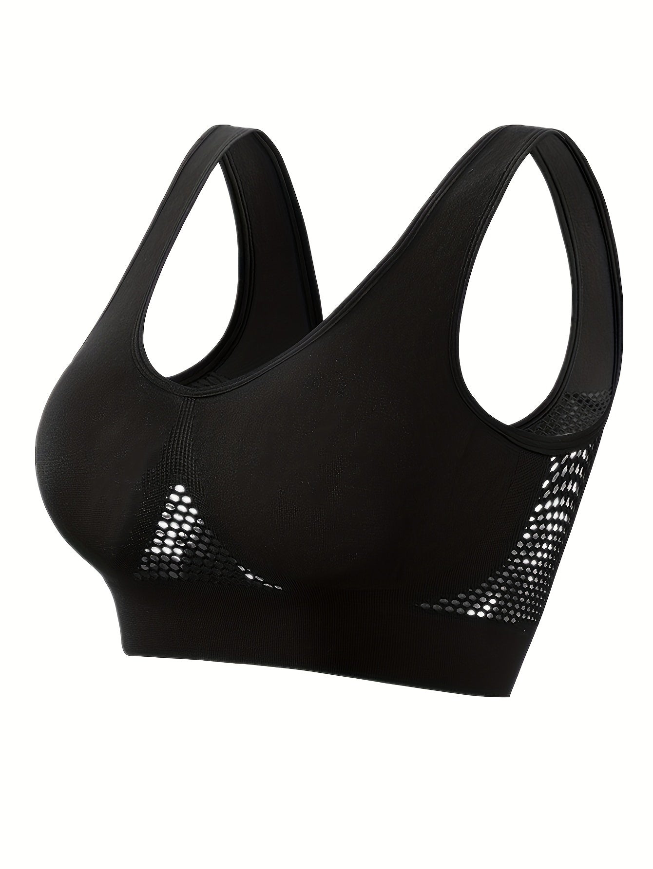 Women's Mesh Sports Bra Seamless Comfortable for Running and Exercise