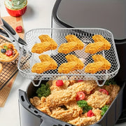 Stainless Steel 3-Tier Air Fryer Rack for Dual Zone Air Fryers with Removable Trays