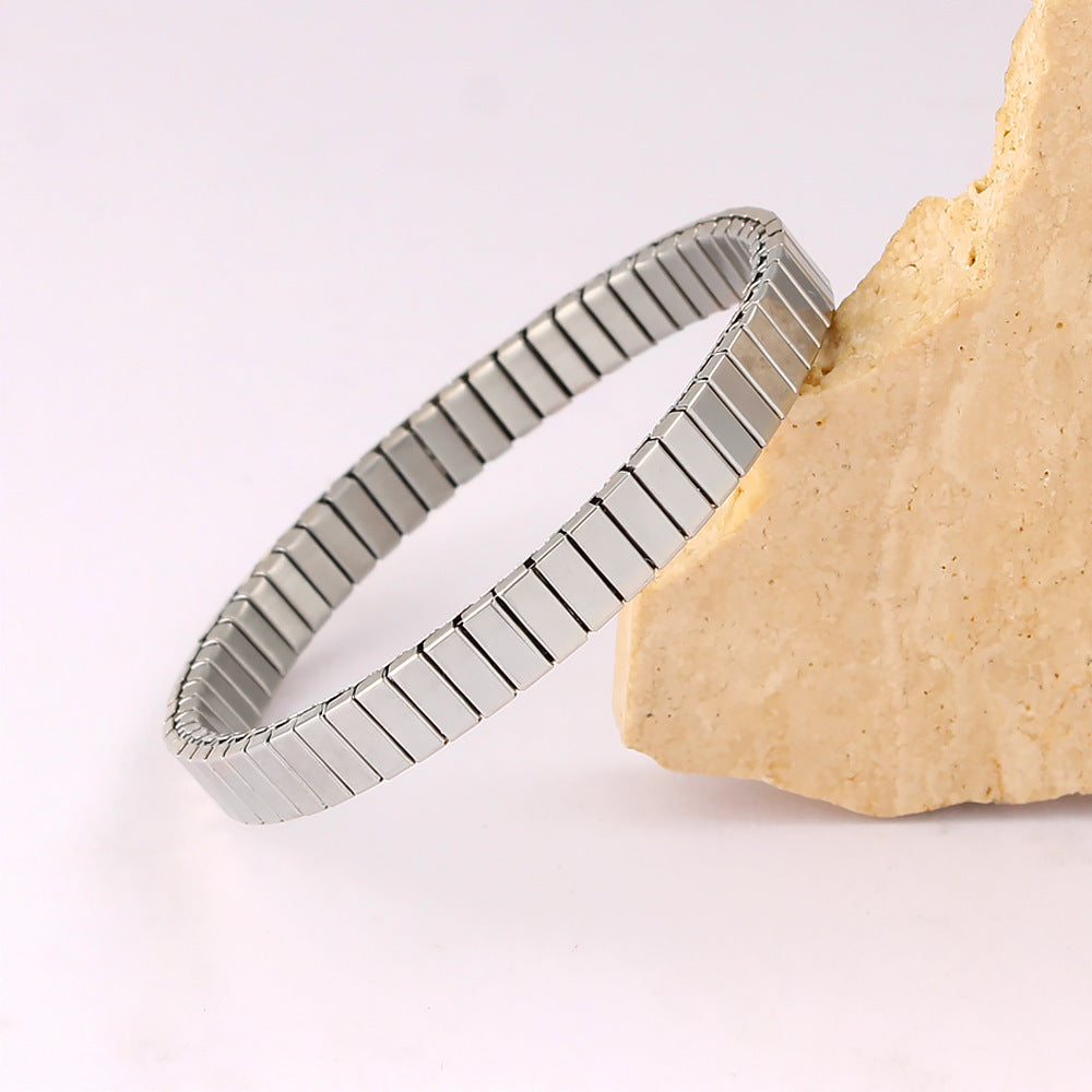 Titanium Steel Bracelet 18K Gold Plated Japanese Korean Inspired Stylish Versatile Jewelry