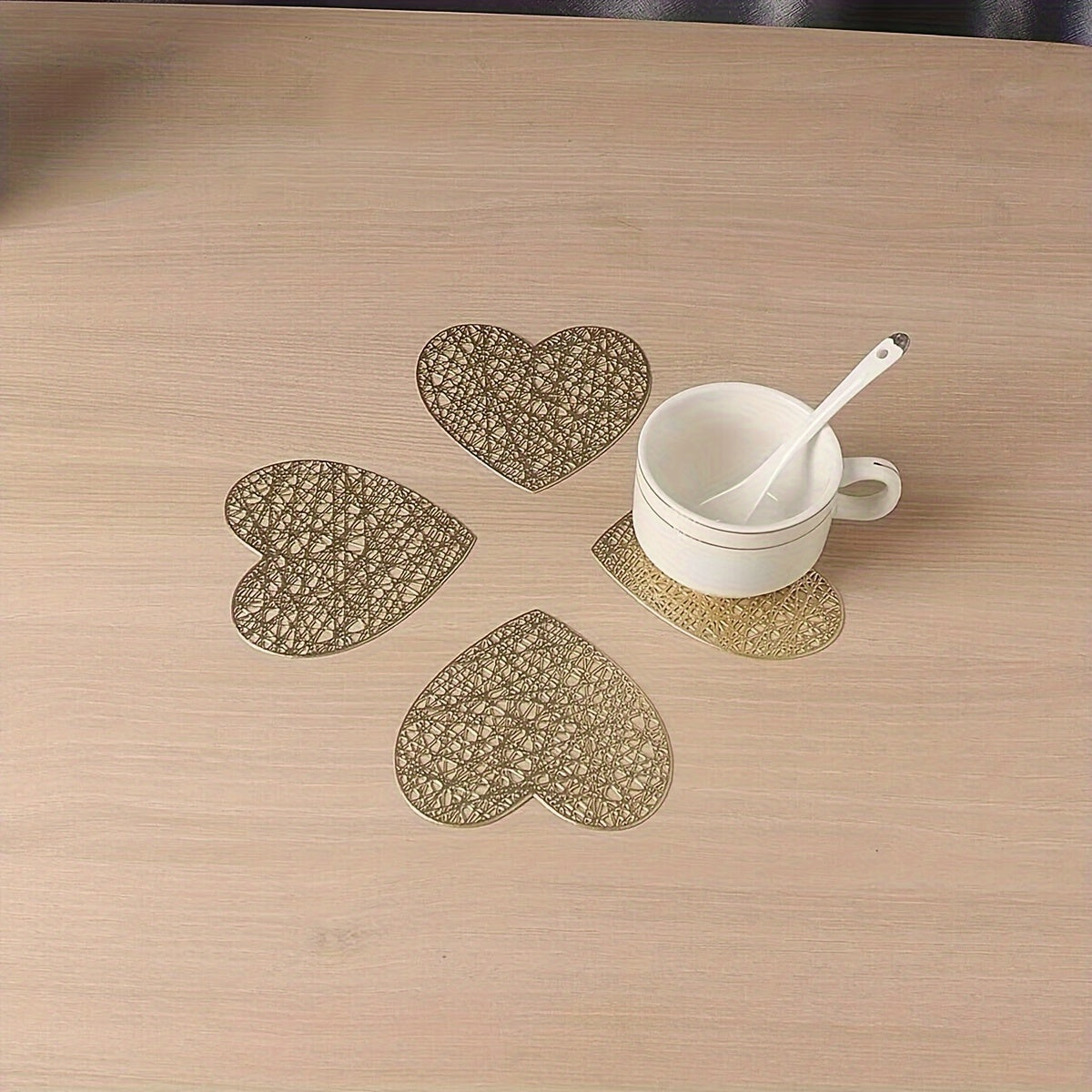 Posavasos de PVC resistentes al calor para mesas de la serie Golden, antideslizantes, set de 6