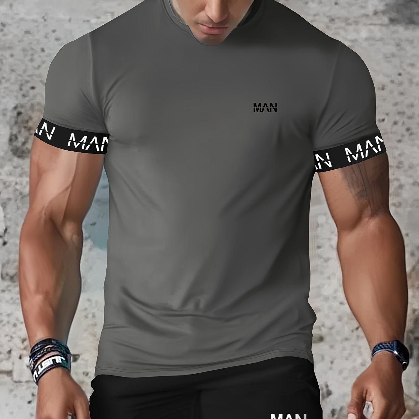 Men's Quick-Drying Sports Set Polyester Elastane Summer Fitness Jacket and Shorts