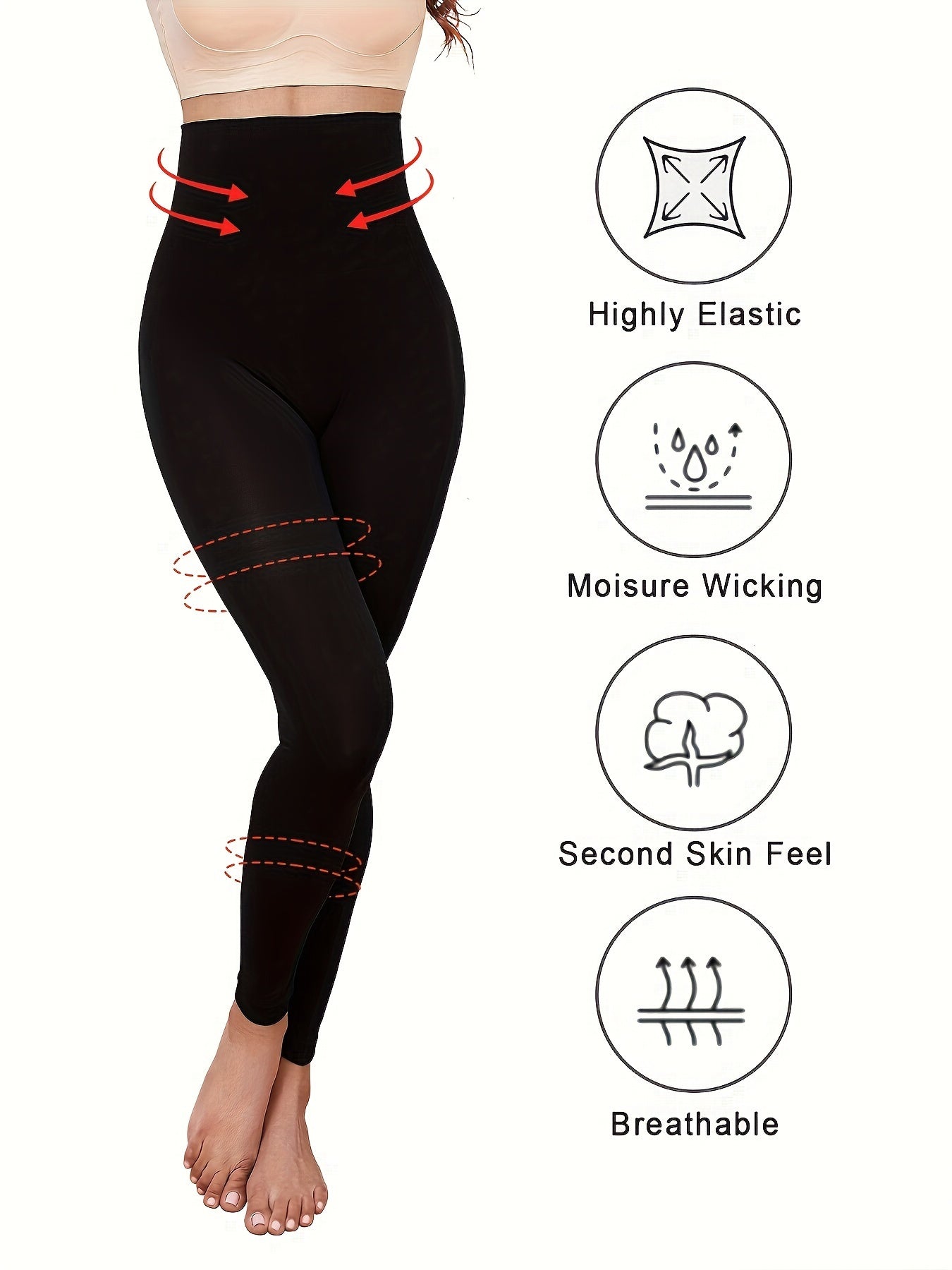 Women's High-Waist Shaping Leggings Tummy Control Moisture-Wicking Breathable Yoga Pants
