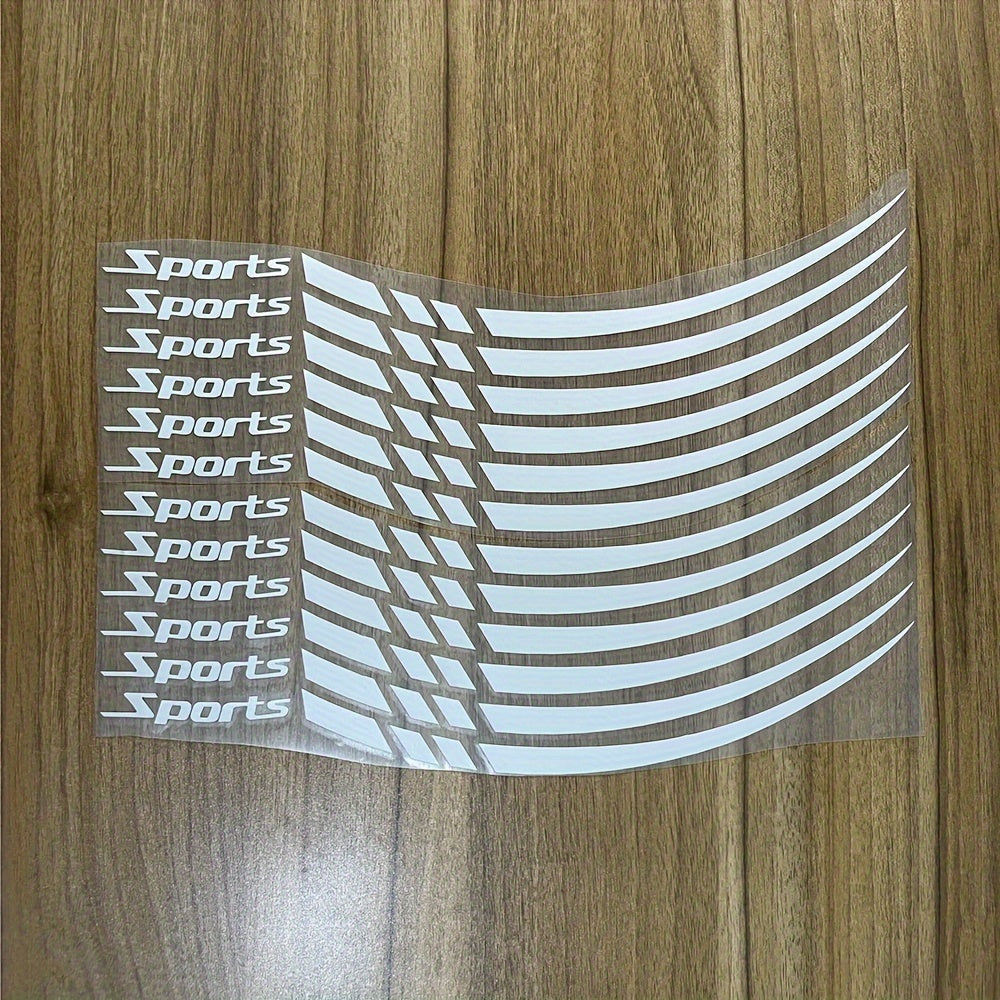 12pcs Car Wheel Rim Stickers Set Sport Stripe Decals for 45.72cm Hubs