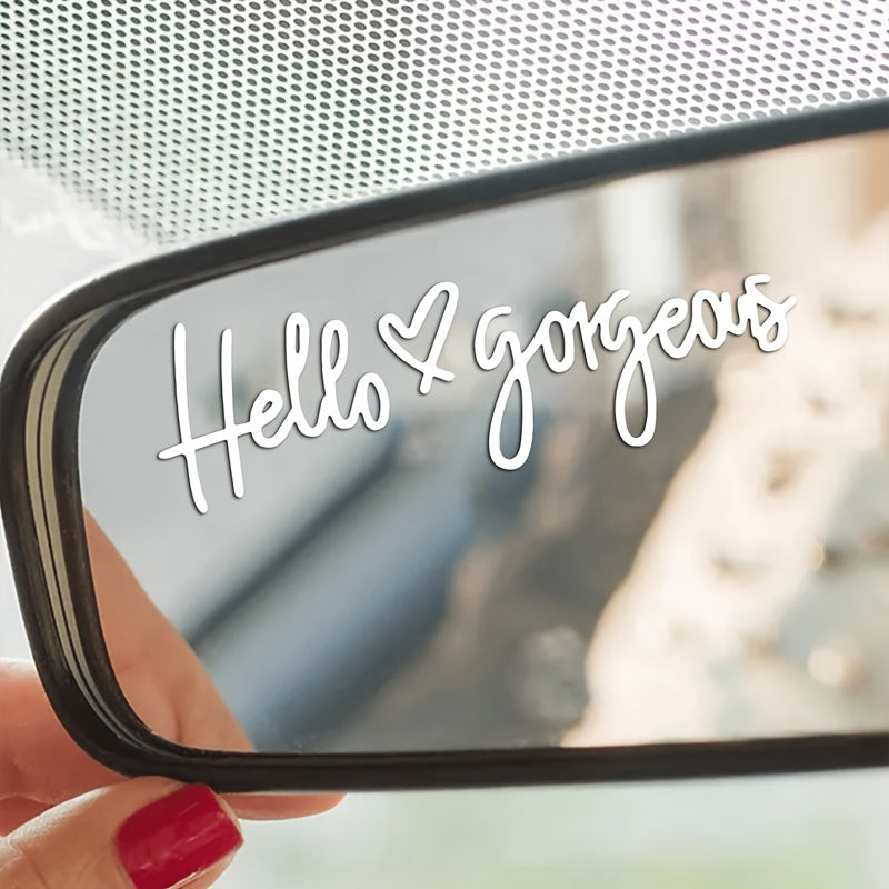 Hello Grown-Up Mirror Decal Rear View Car Wall Sticker