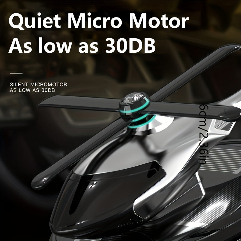 Solar-Powered Helicopter Car Air Freshener Aluminum Alloy Long-Lasting Natural Fragrance