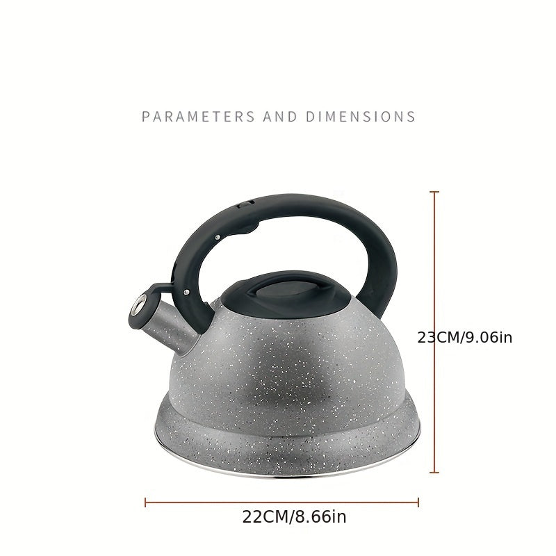 Stainless Steel Kettle 3L with Heat-Resistant Handle, Whistle, Stovetop Use