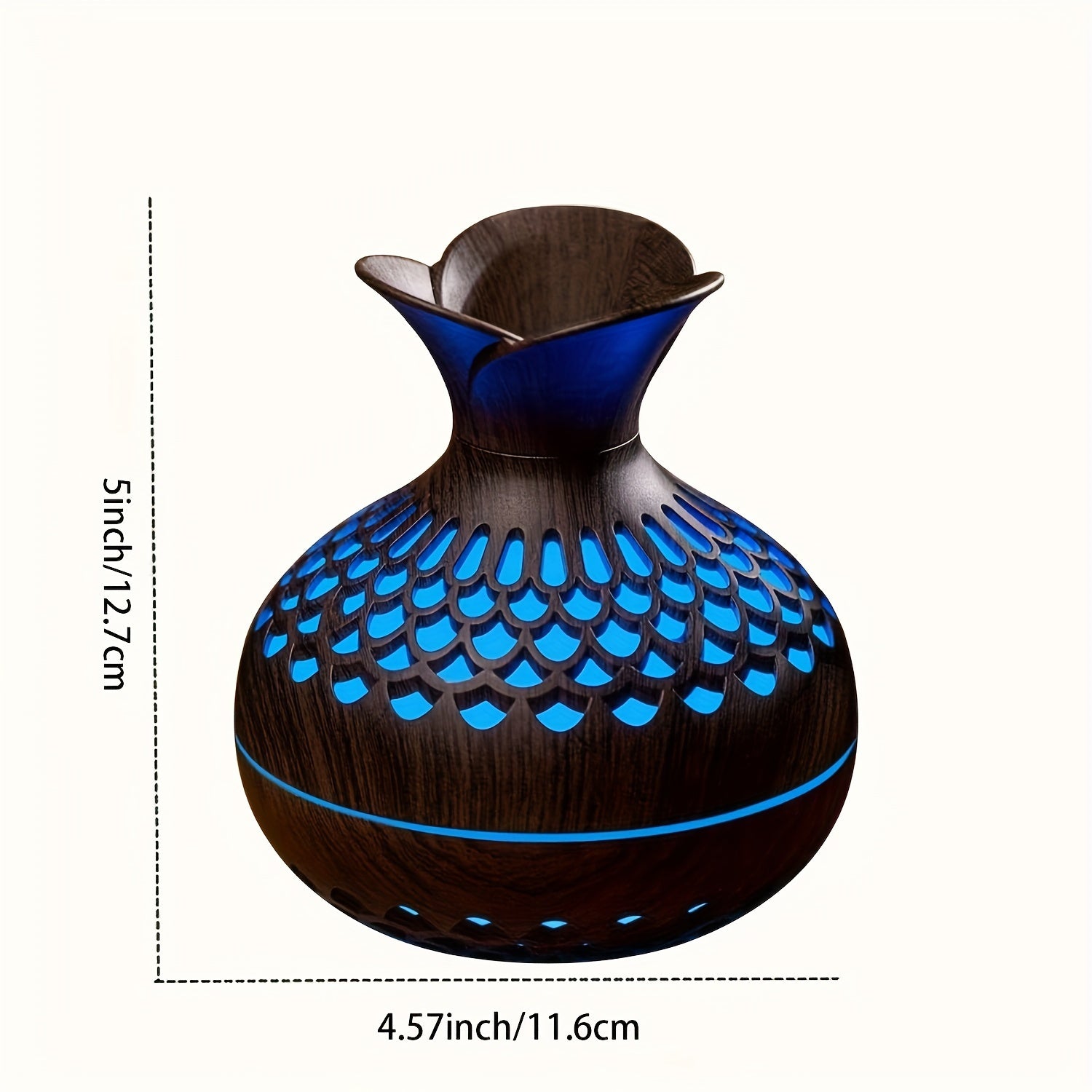 YETHKE USB-увлажнитель с прохладным туманом, с подсветкой LED, фильтром-кадкой, испарителем и автоматическим отключением. Идеально подходит для спальни, домашнего офиса или игровой комнаты. Обладает тихой работой и дизайном из темного дерева.