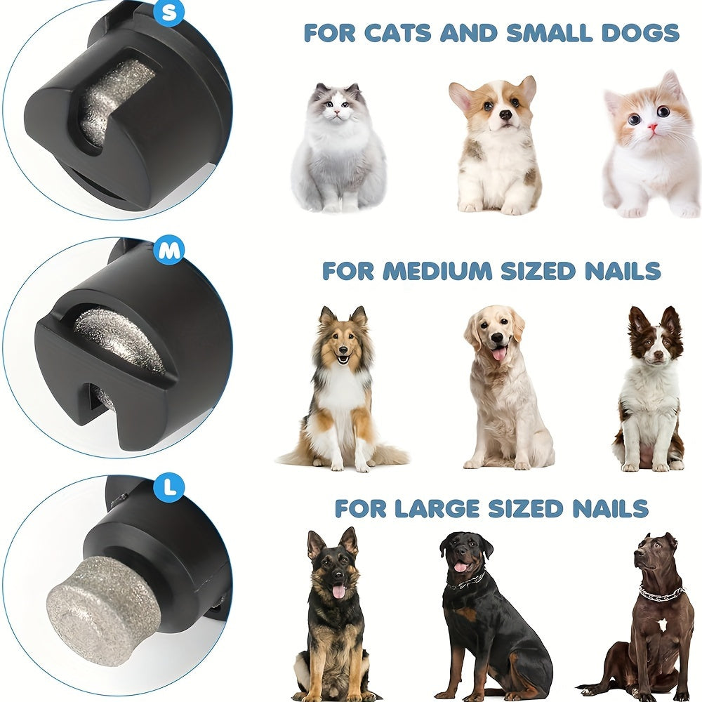 Quiet Pet Nail Grinder for Dogs and Cats with LED Light Rechargeable 2 Speeds