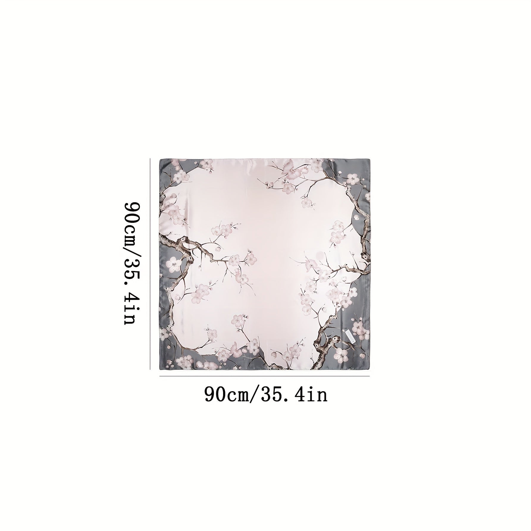 Women's Pink Floral Satin Scarf with Deer and Bird Print Lightweight Shawl for Casual Wear