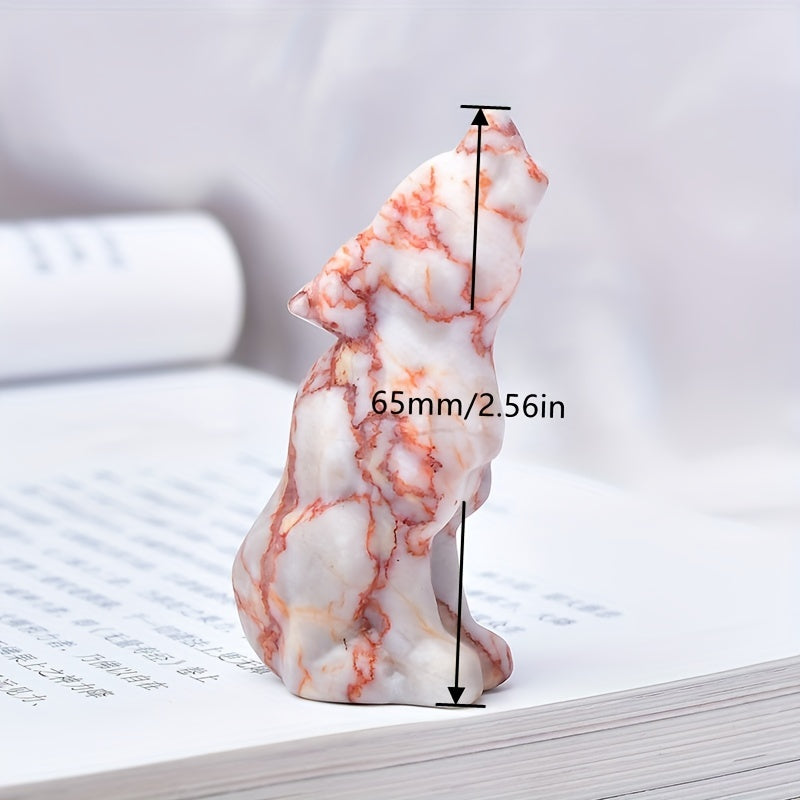 Decoración de escultura de lobo de piedra, adorno para jardín exterior 6.5cm