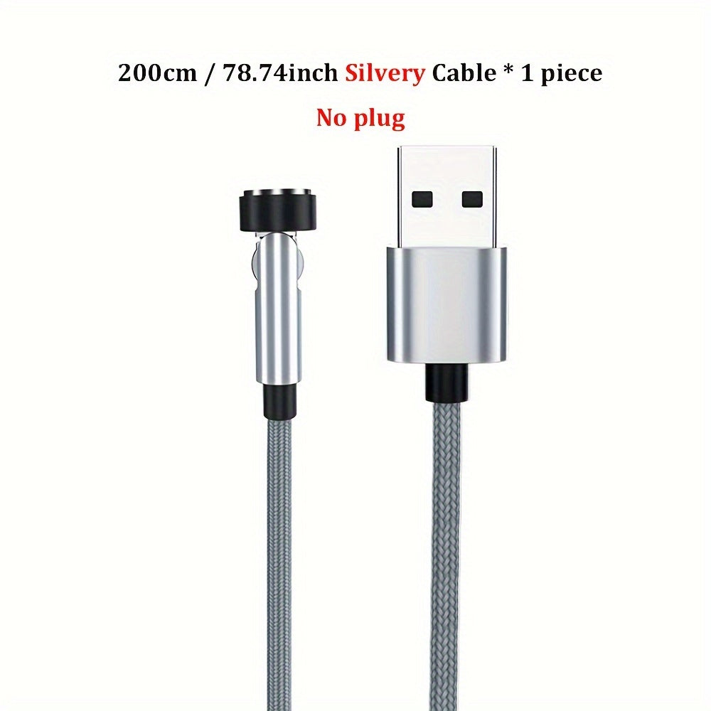 60W USB Type-C Micro zaryadlash kabeli, magnitli aylanuvchi ulanish, naylon braid, ma'lumotlarni uzatish