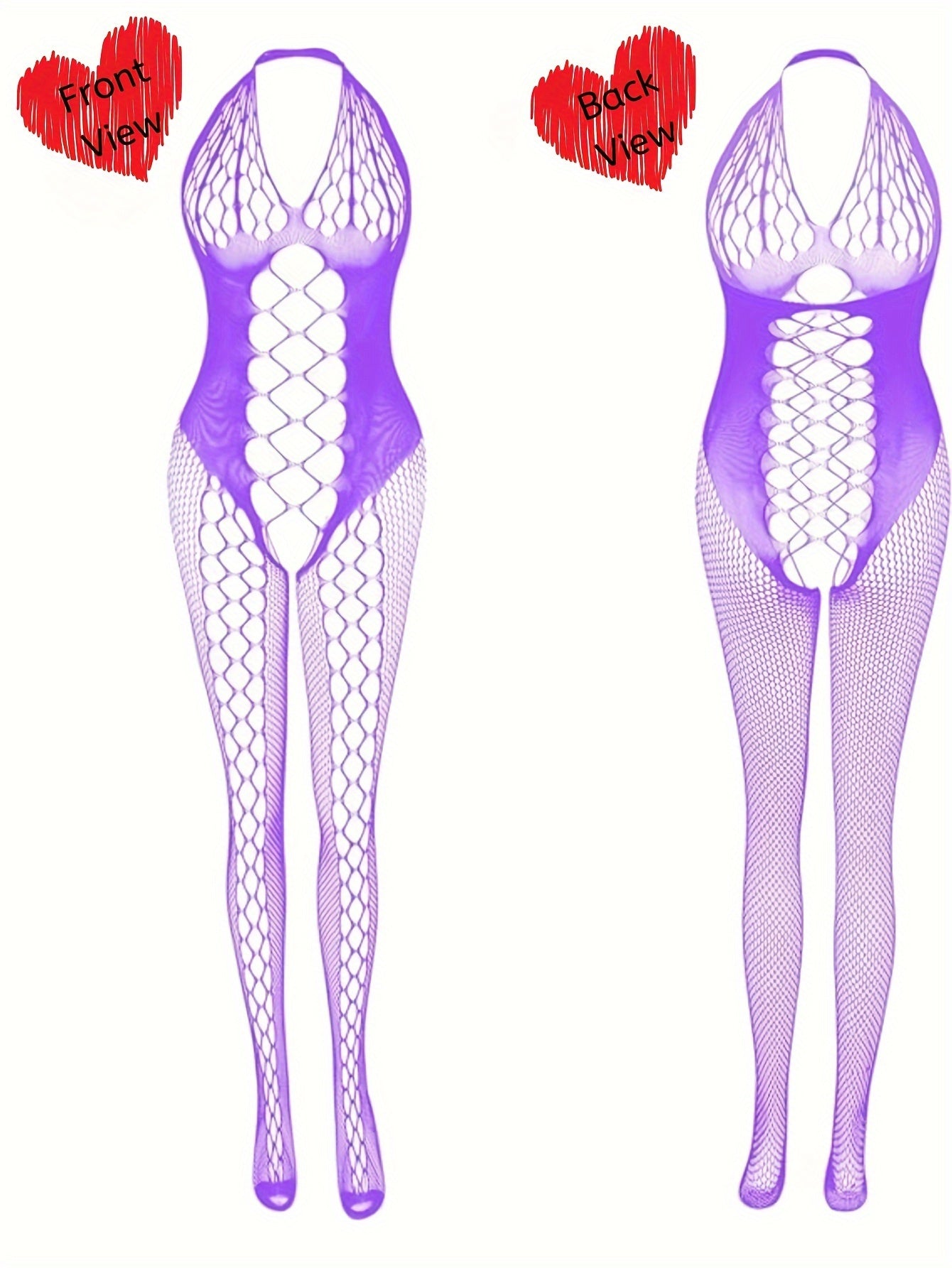 Women's Colorful Jacquard Fishnet Bodystocking with Free Lingerie and Underwear