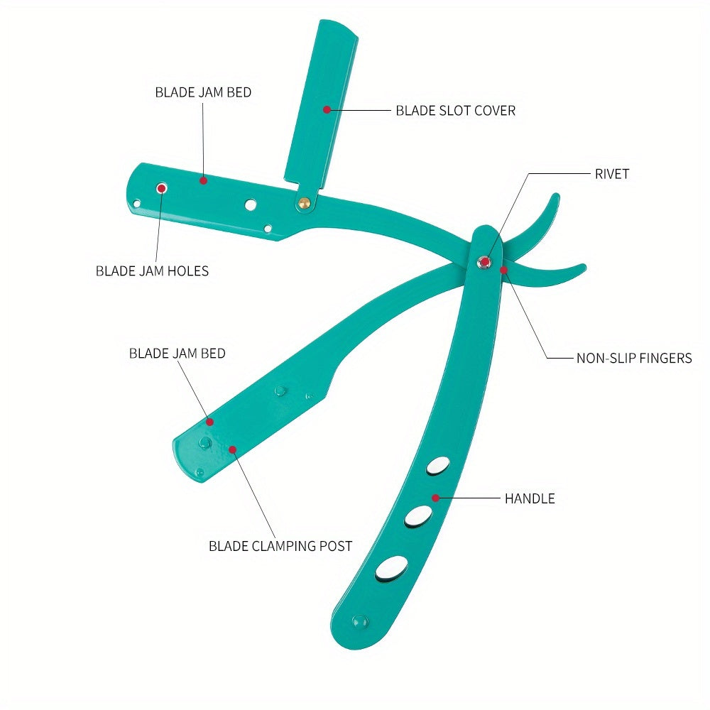 Straight Razor Holder Folding Metal Barber Shaving Storage Black