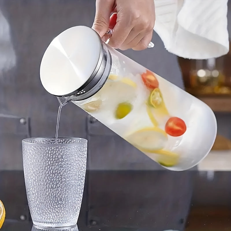 Jarra de agua de PC resistente al calor con tapa y asa para bebidas calientes y frías