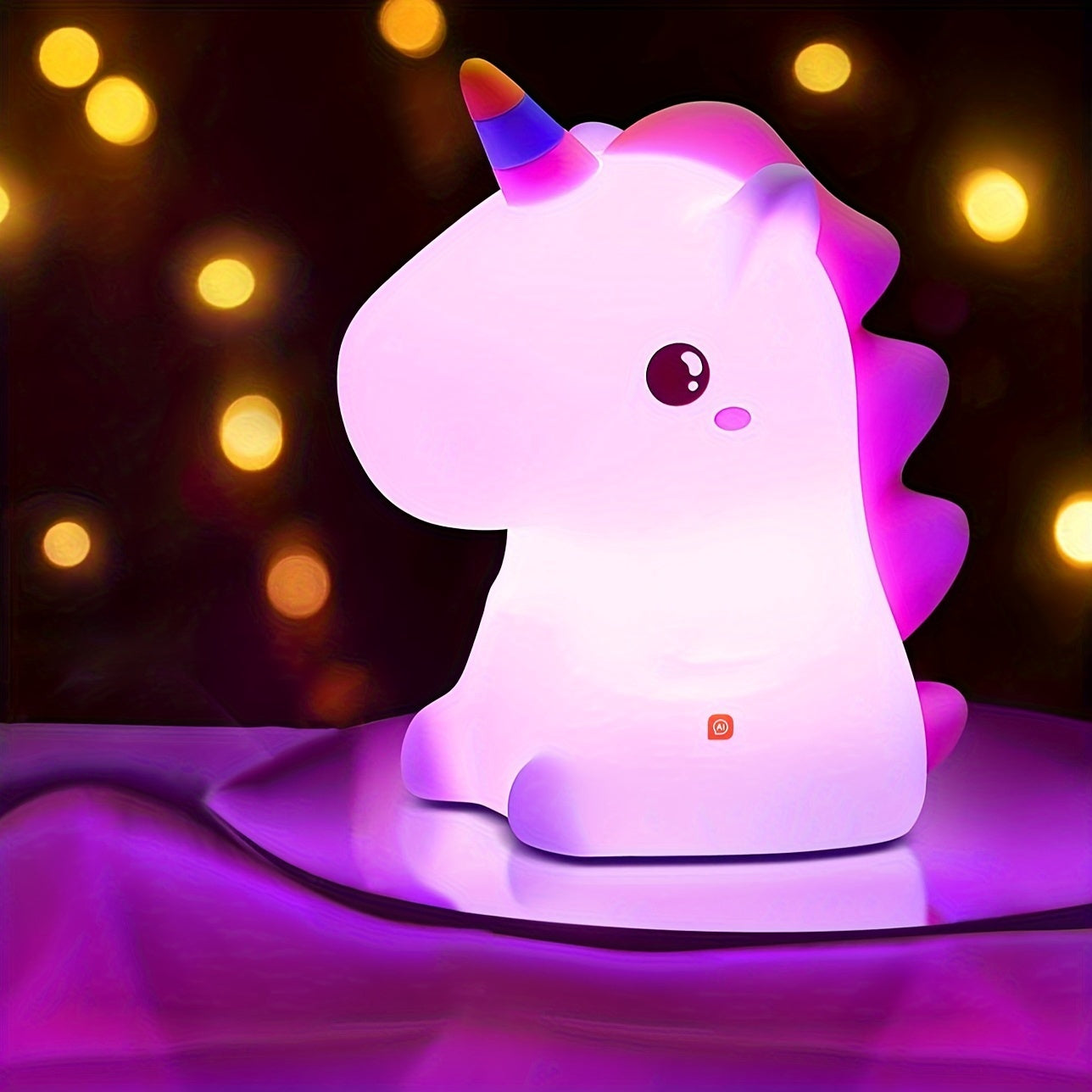 Silicone Night Light with Rechargeable Battery Colorful Festive Decorative Rainbow Light for Halloween Room