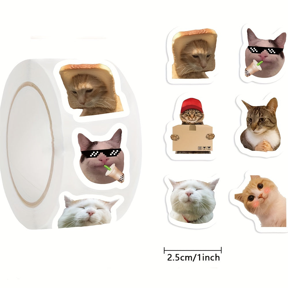500 Забавных наклеек с котами Глянцевые неровные формы для подарков и украшения