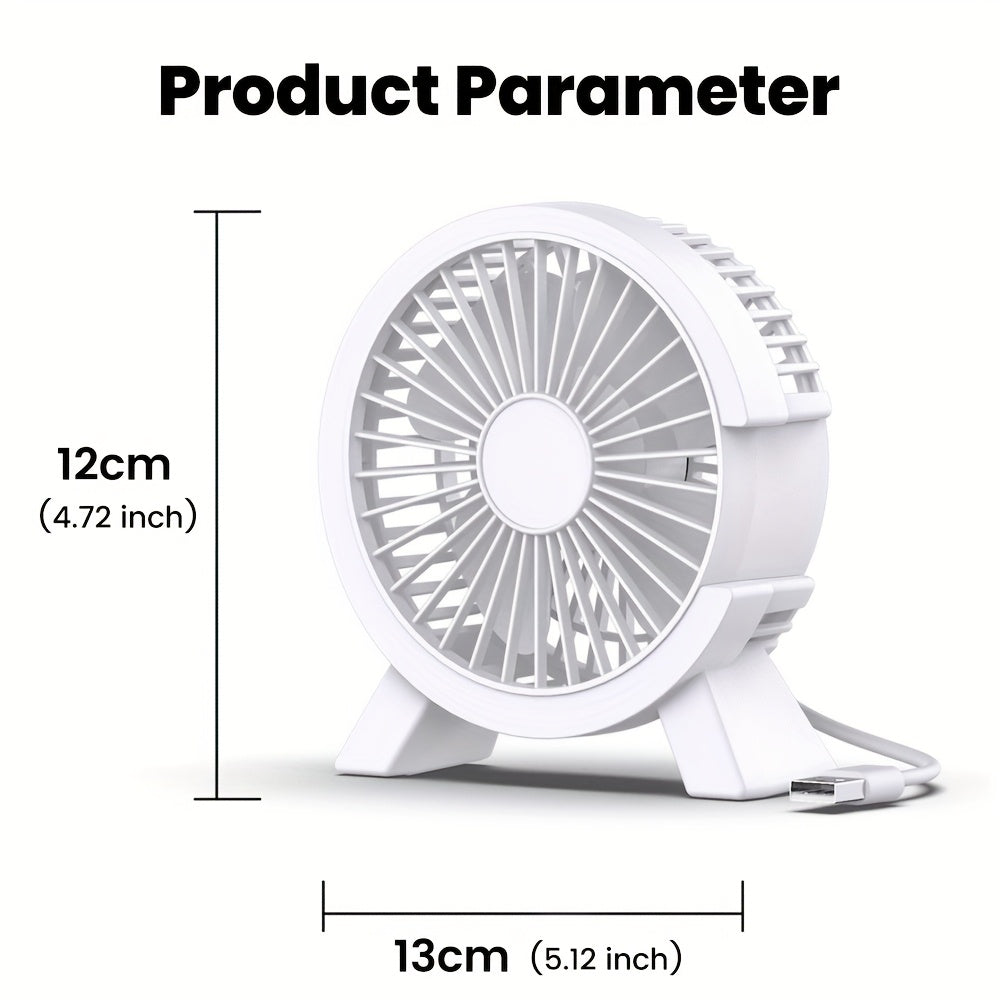 Small USB Desk Fan with Type-C Connection and Plastic Material
