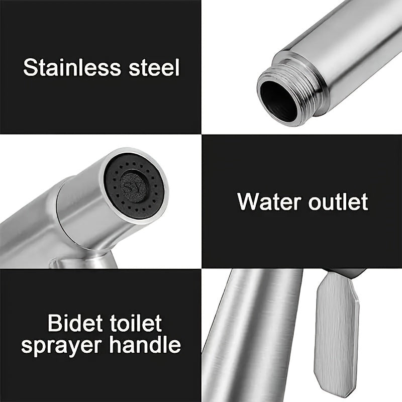Stainless Steel 3-Piece Shower Head Set with Handheld Bidet and Tub Attachment