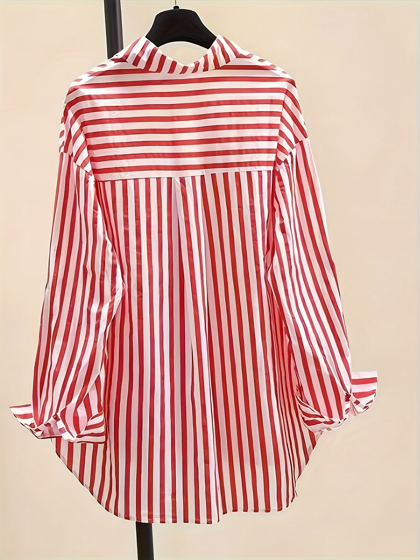 Women's Striped Polyester Shirt Long Sleeve Casual Vacation Sun Protection