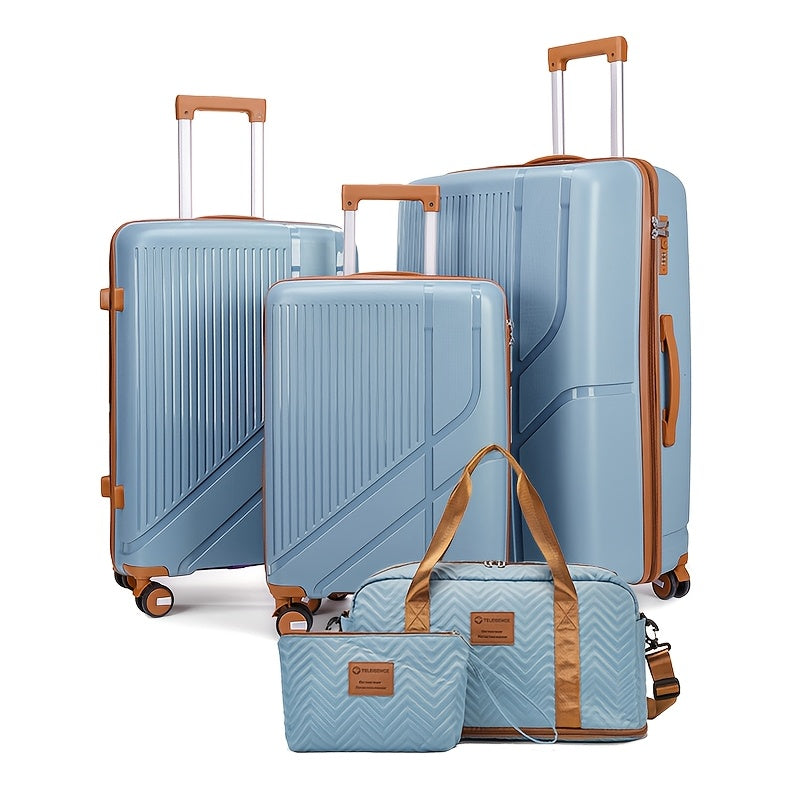 2025 New Model PP Suitcase Set with Password Lock and Silent Spinner Wheels 30 Inches White Black