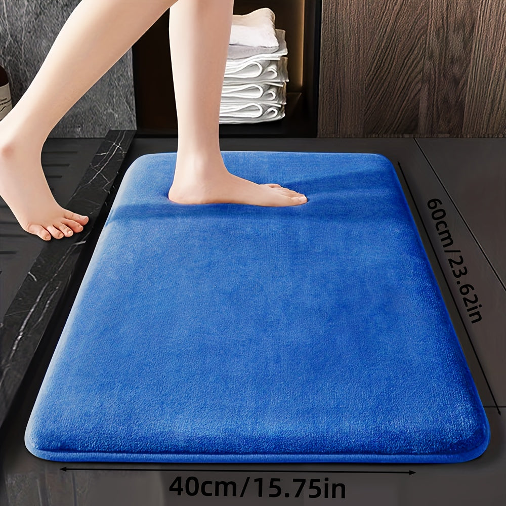 Soft Polyester Bathroom Mat Non-Slip Absorbent Geometric Design for Shower and Bedroom