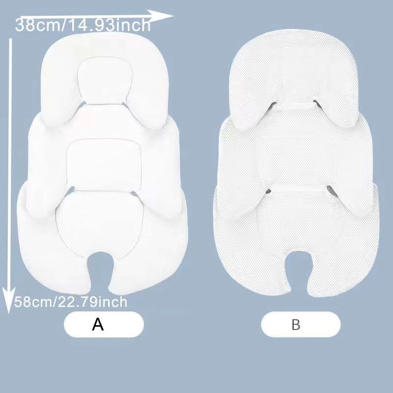 Baby Stroller Seat Cushion Reversible with Safety Inner Pad and Waist Support