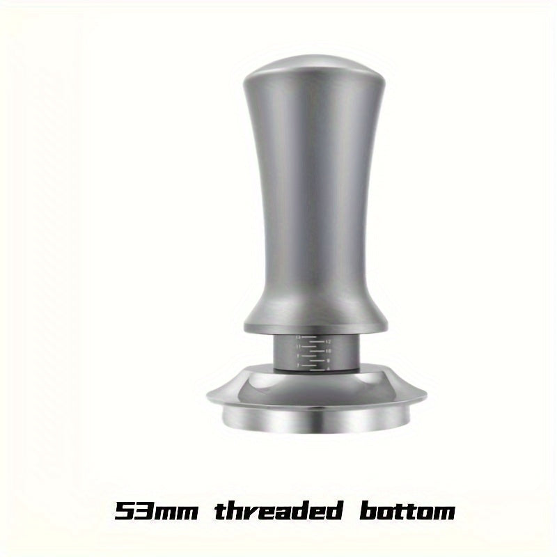 Tamper de espresso de acero inoxidable con calibración de profundidad ajustable para uso en casa