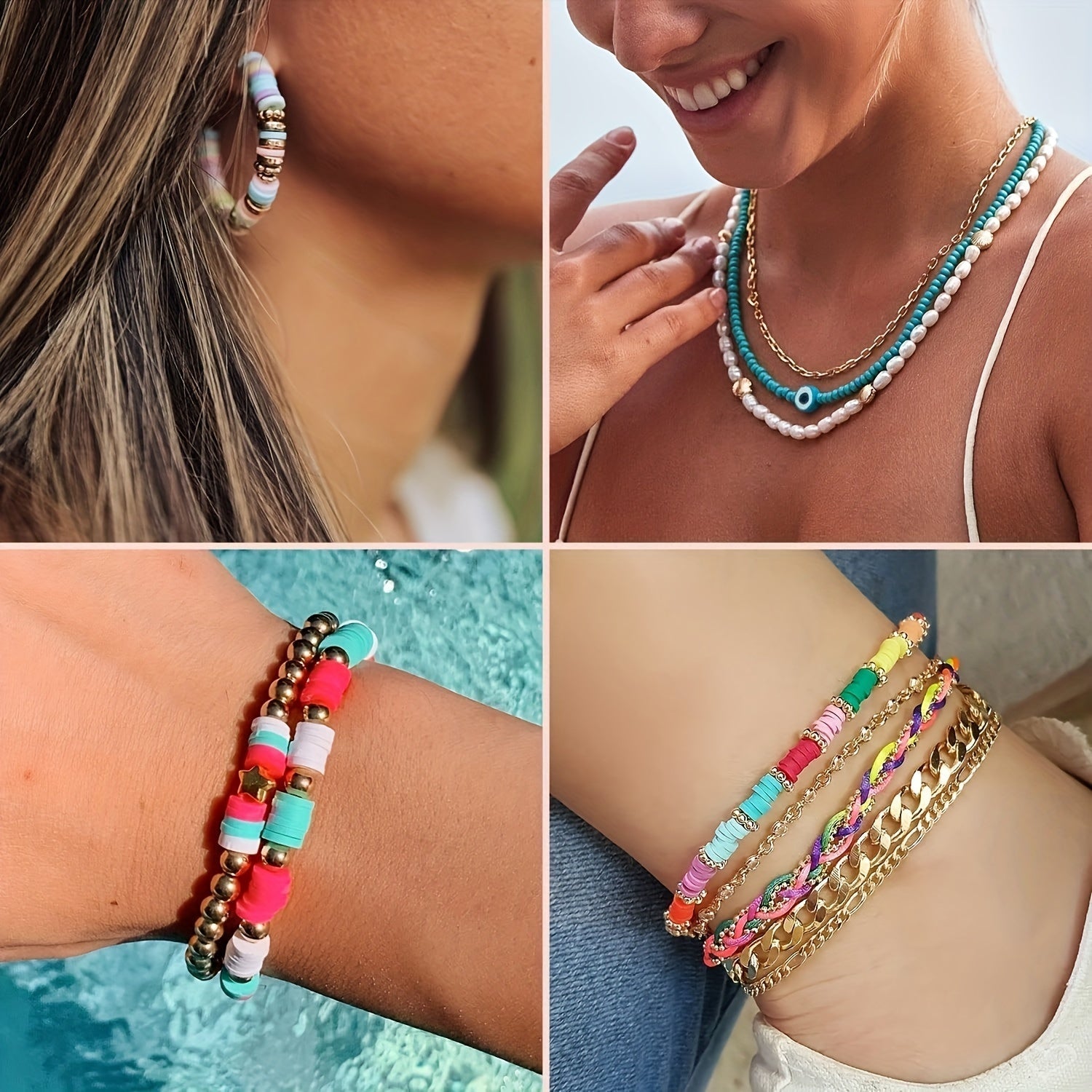 Cuentas de arcilla de polímero de 6mm, colores mezclados, 5000 piezas para manualidades de joyería