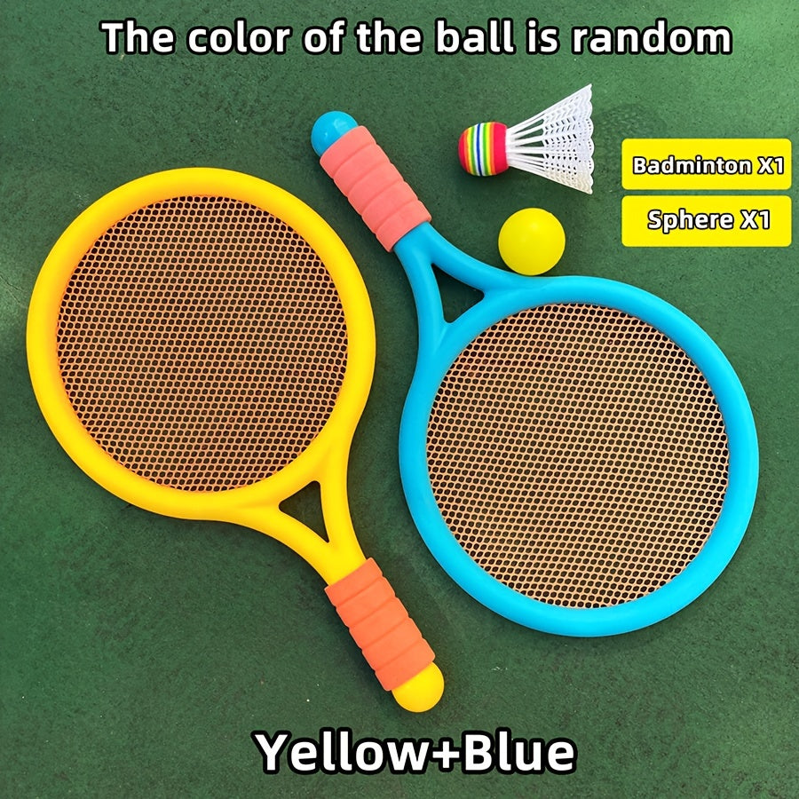 Kids Outdoor Sports Set for Ages 3-6 Kids Plastic Badminton and Tennis Racket with Ball