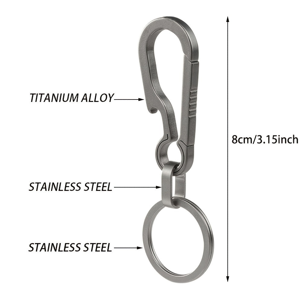 Men's Titanium Key Chain Bottle Opener Carabiner Unisex 1 Piece