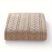 Manta de punto azul claro con patrón argyle de camello, suave algodón, cubierta versátil para cochecito